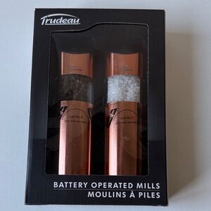 NEW Trudeau Battery Operated Salt and Pepper Mills